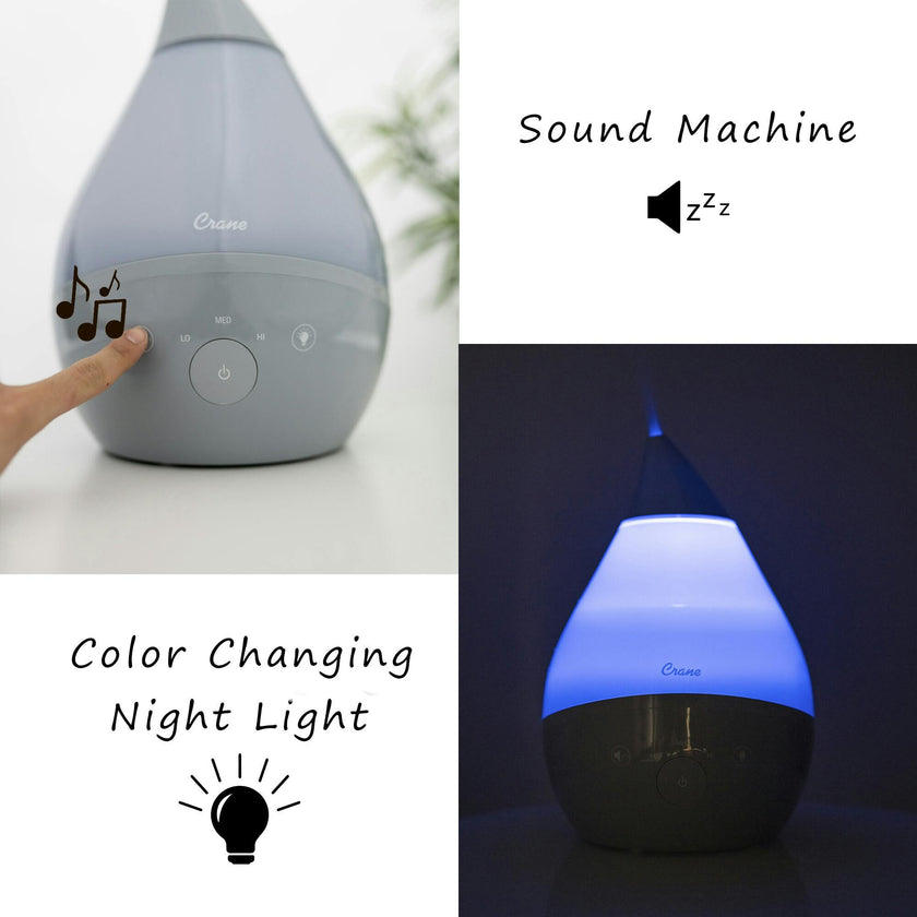 4 in 1 Top Fill 1 Gallon Cool Mist Humidifier Sound Machine