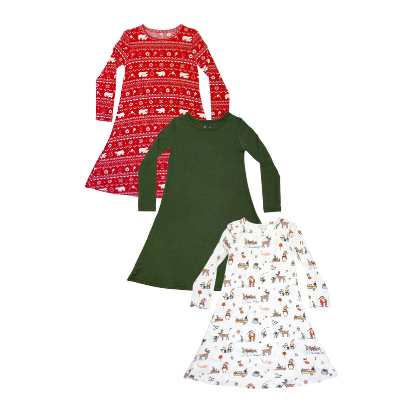 Evergreen Holiday Magic Bundle - Bamboo Girls' Dresses