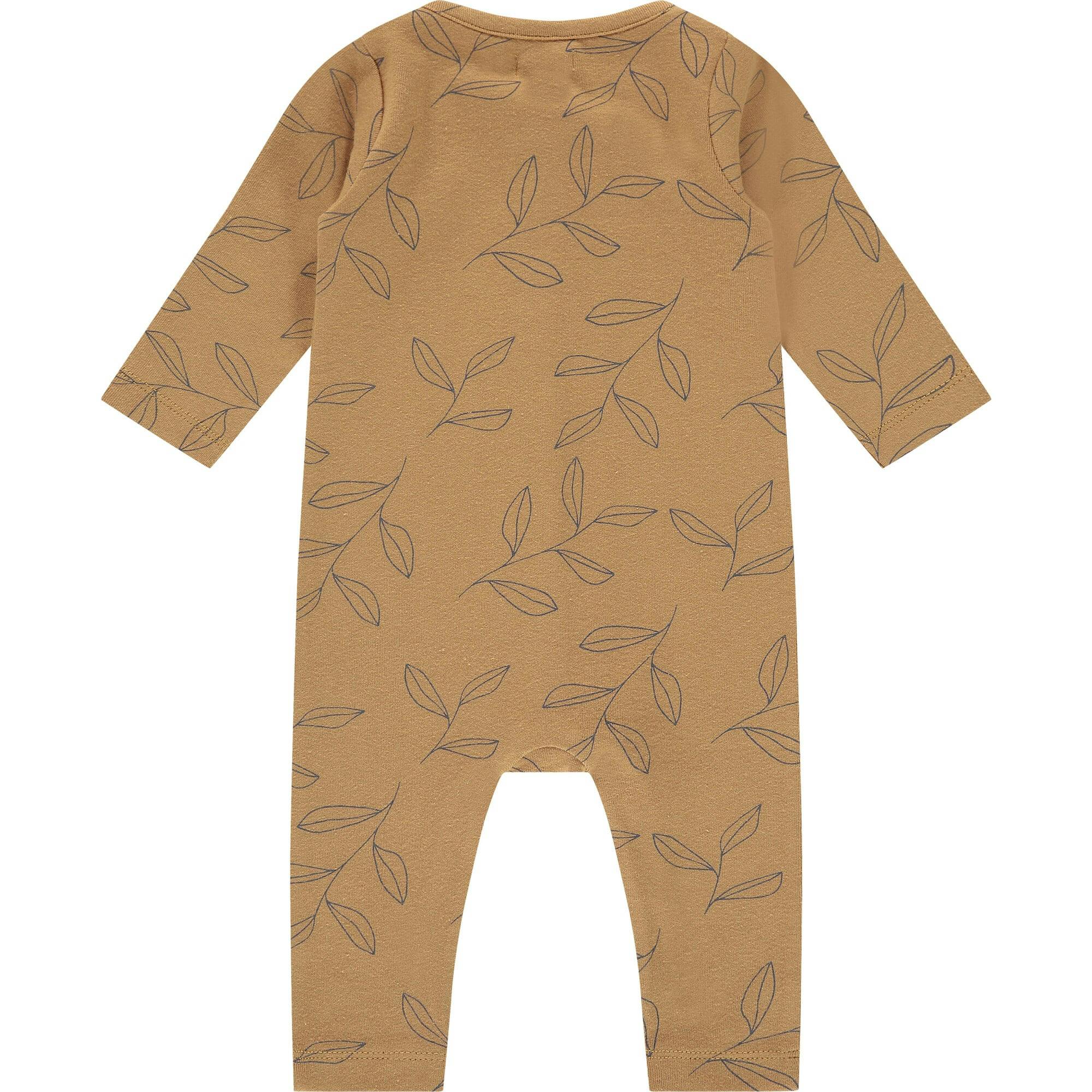 Leaf Graphic Print Buttoned Romper
