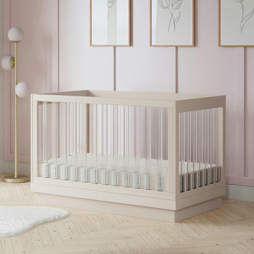 Harlow Acrylic 3-In-1 Convertible Crib With Toddler Bed Conversion Kit