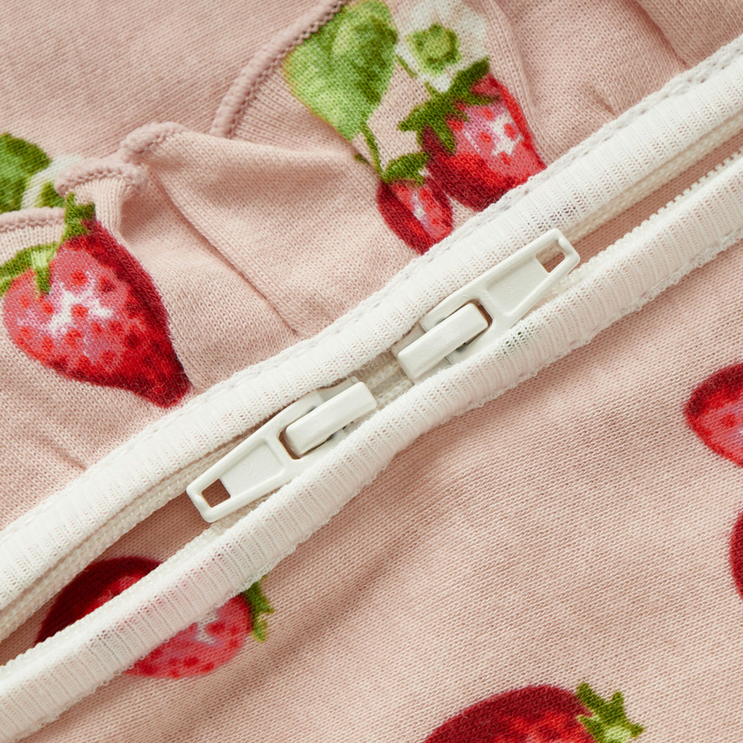 Strawberry Organic Cotton Ruffle Footed Romper