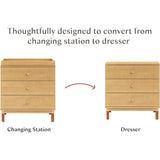 Gelato 3-Drawer Changer Dresser with Vegan Tan Leather Feet