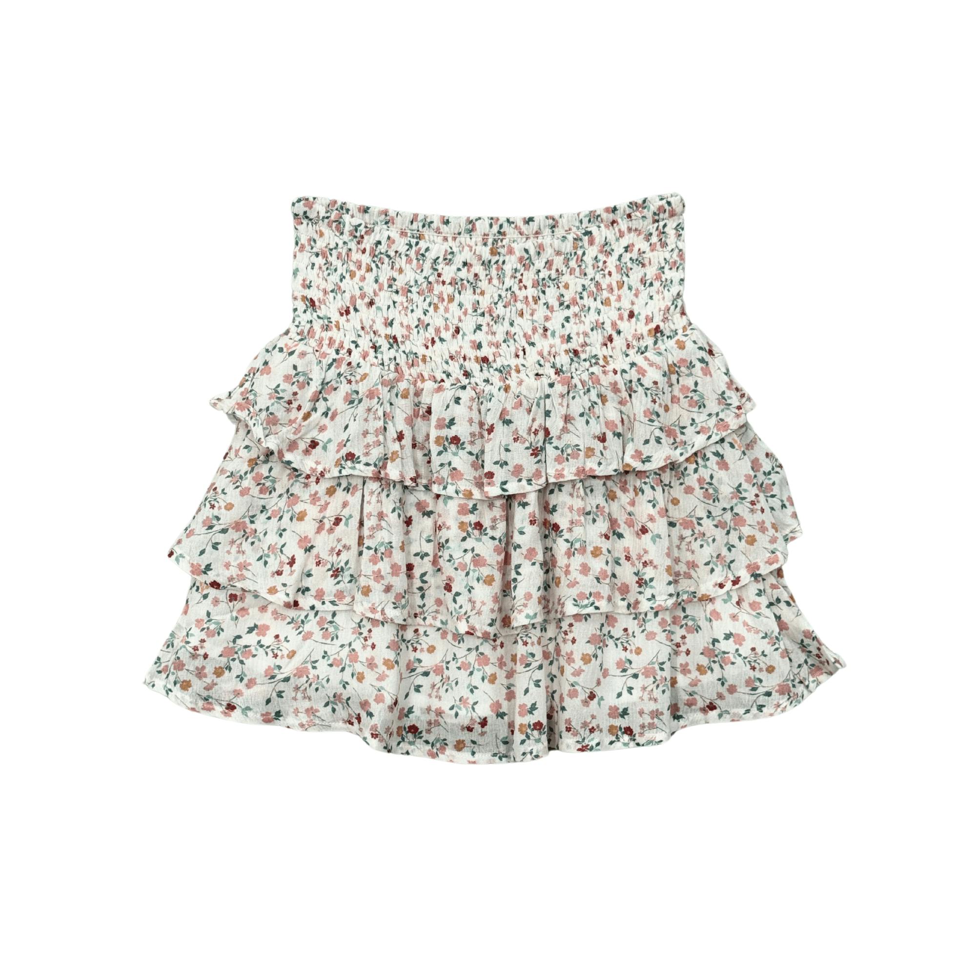Girls Tiered Mini Skirt in Wildflower