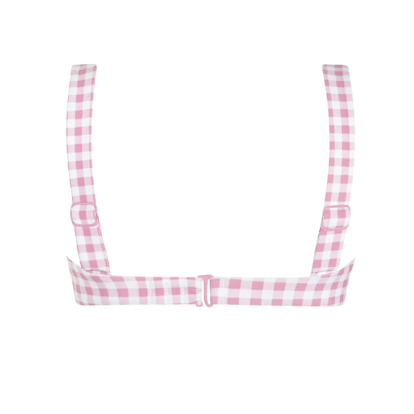 women's blush gingham cup bikini top