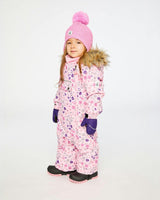 Baby One Piece Snowsuit Adapted For Car Seats Pink Mini Flower Print