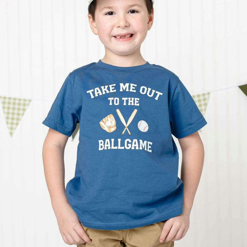 Take Me Out To The Ballgame Short Sleeve T-Shirt - Indigo