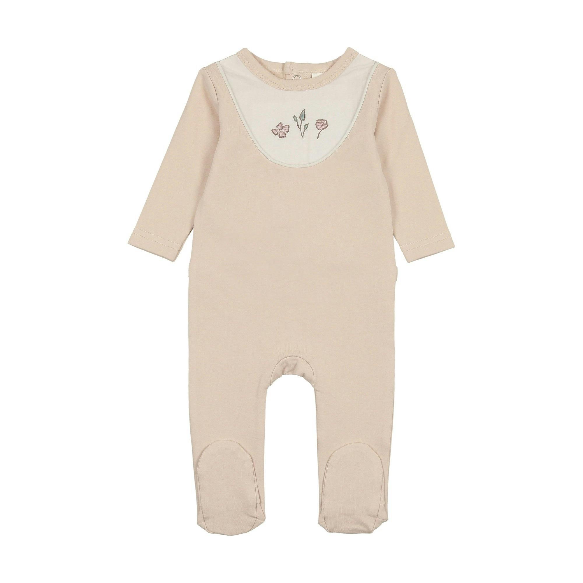 Embroidered Bib Footie and Beanie Set