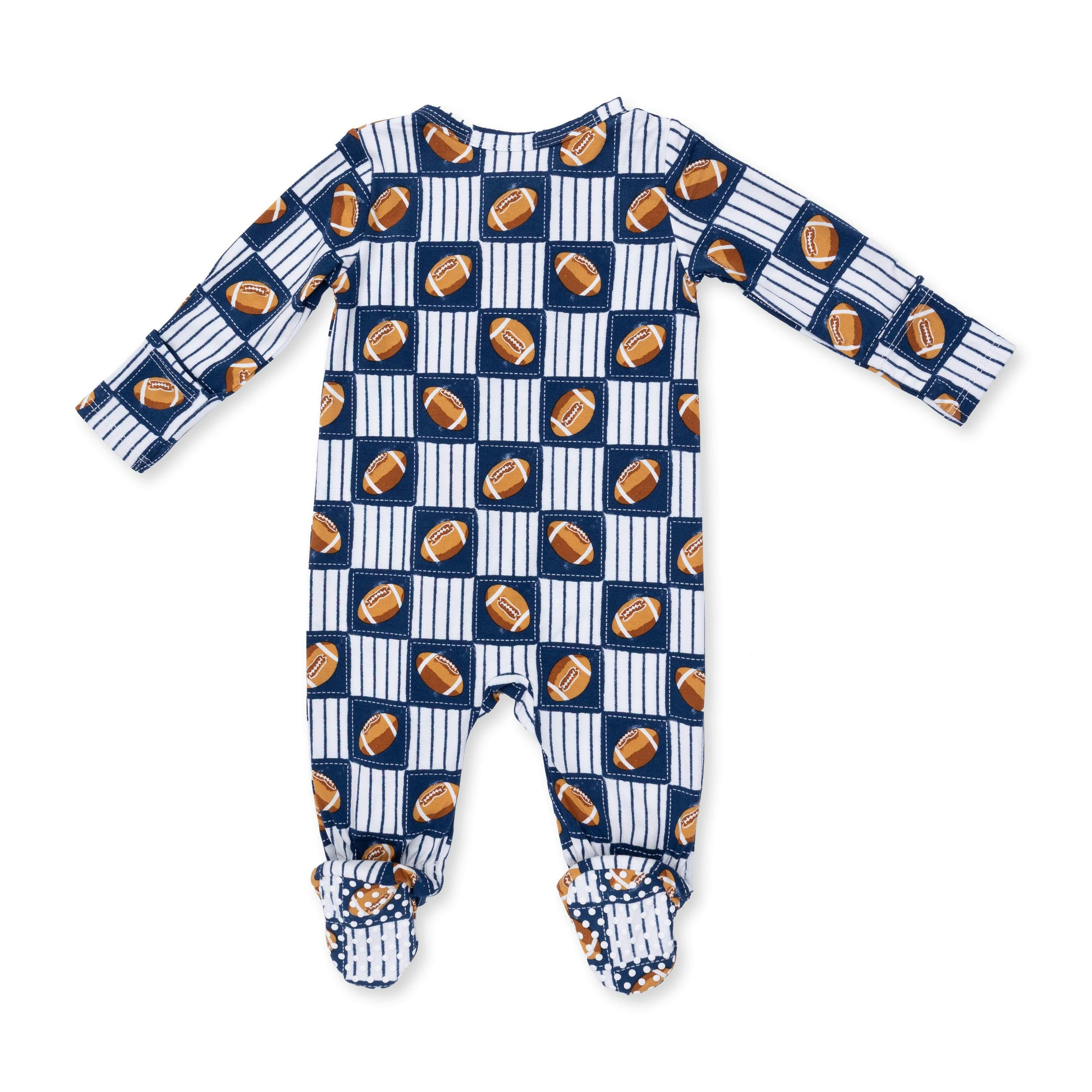 Football Patchwork - 2 Way Zipper Footie