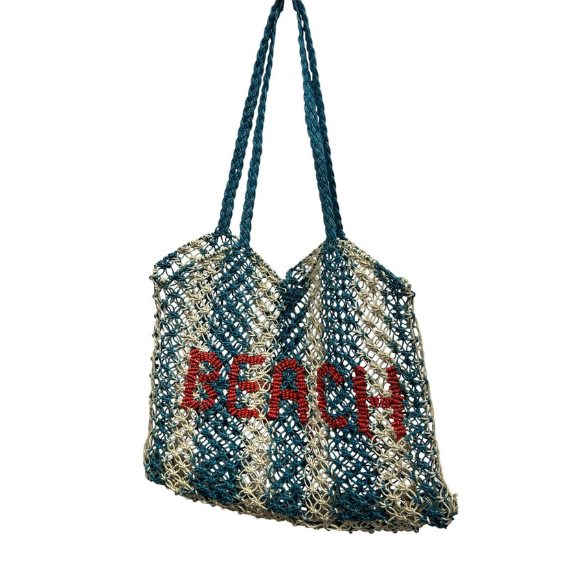 St Jean Jute Beach Tote "Beach", multi