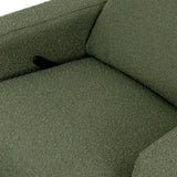 Crewe Recliner and Swivel Glider in Olive Boucle with Light Wood Base