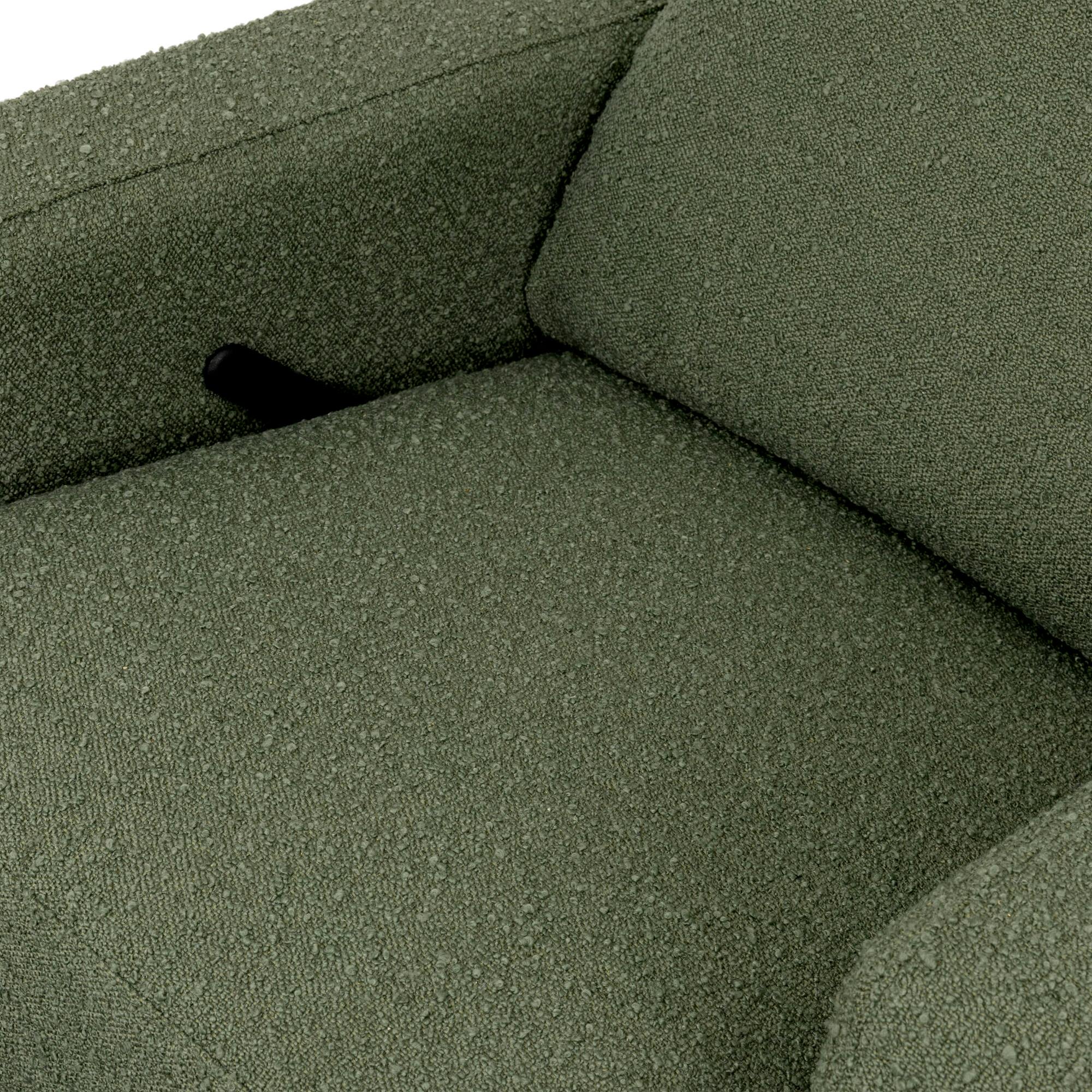 Crewe Recliner and Swivel Glider in Olive Boucle with Light Wood Base