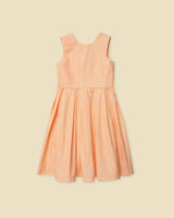 Organic Button Back Dress in Creamsicle Wand