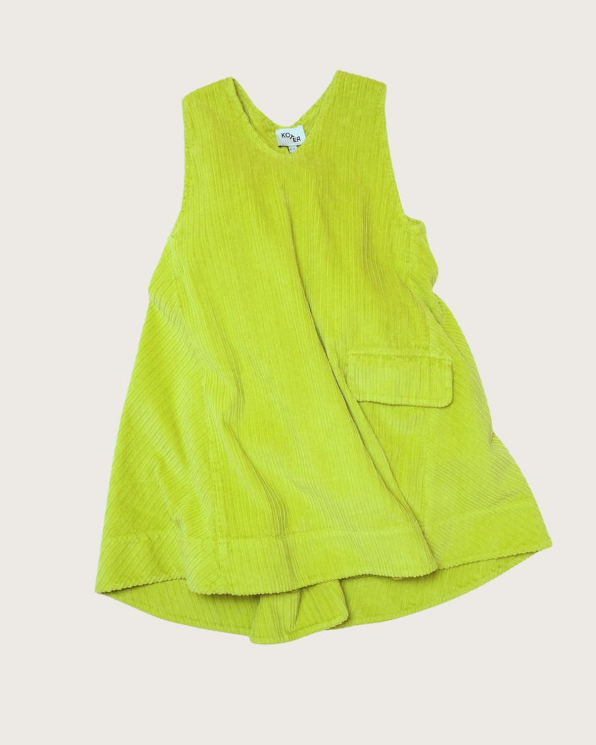 Avery Acid Green Cord Dress