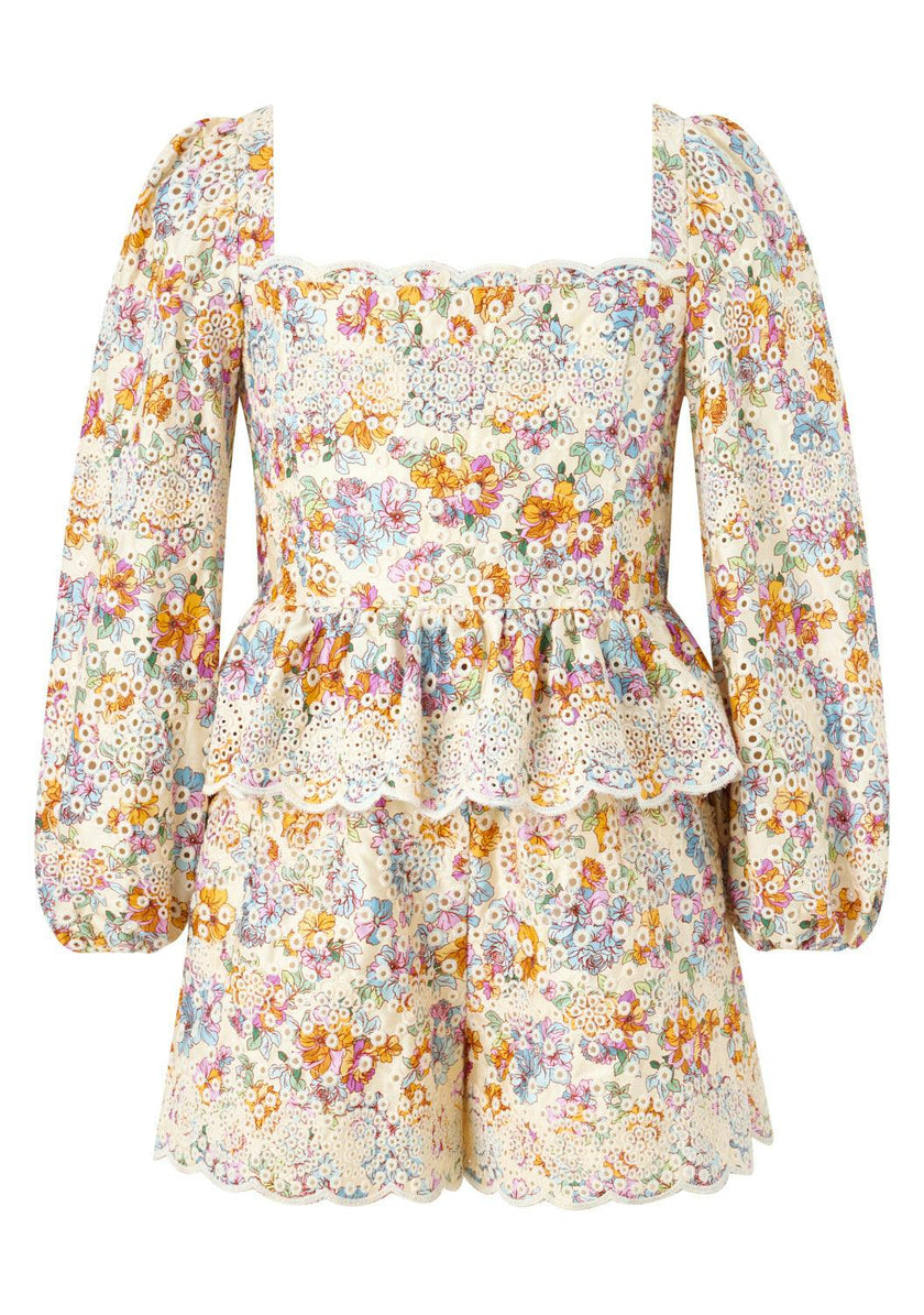 Posie Cotton Embroidered Romper