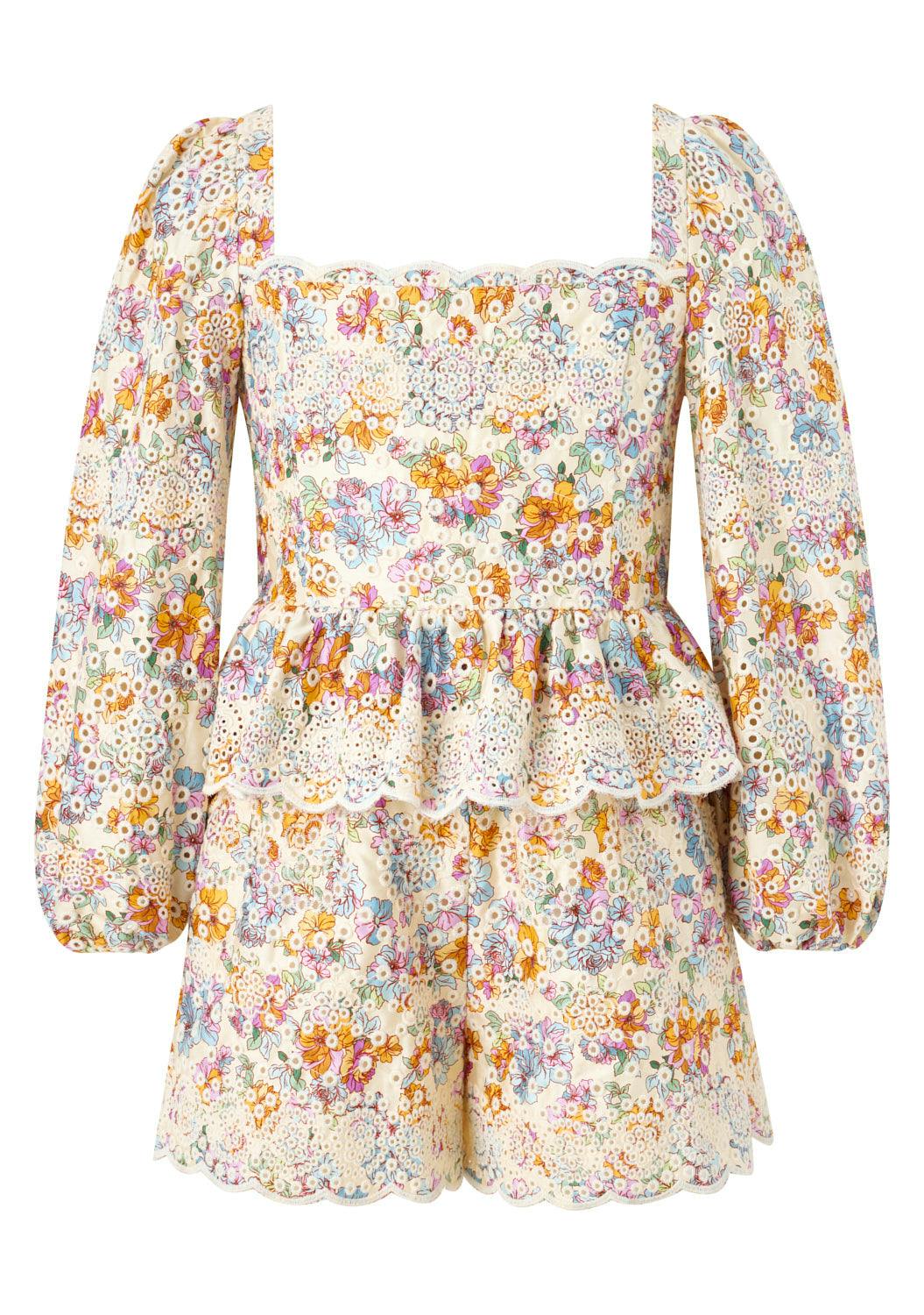 Posie Cotton Embroidered Romper