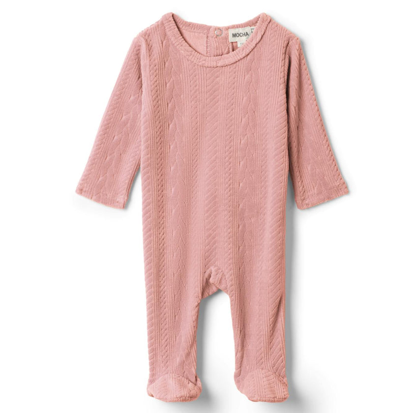 Cable Textured Onesie Maple
