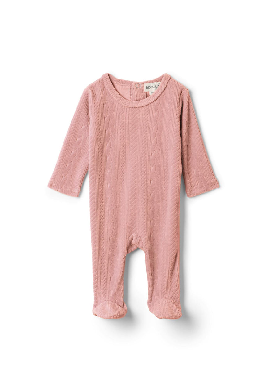 Cable Textured Snap Front Romper