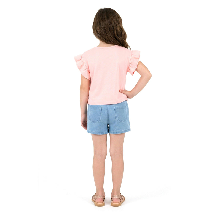 Jersey Ruffle Tee | Rose Pink