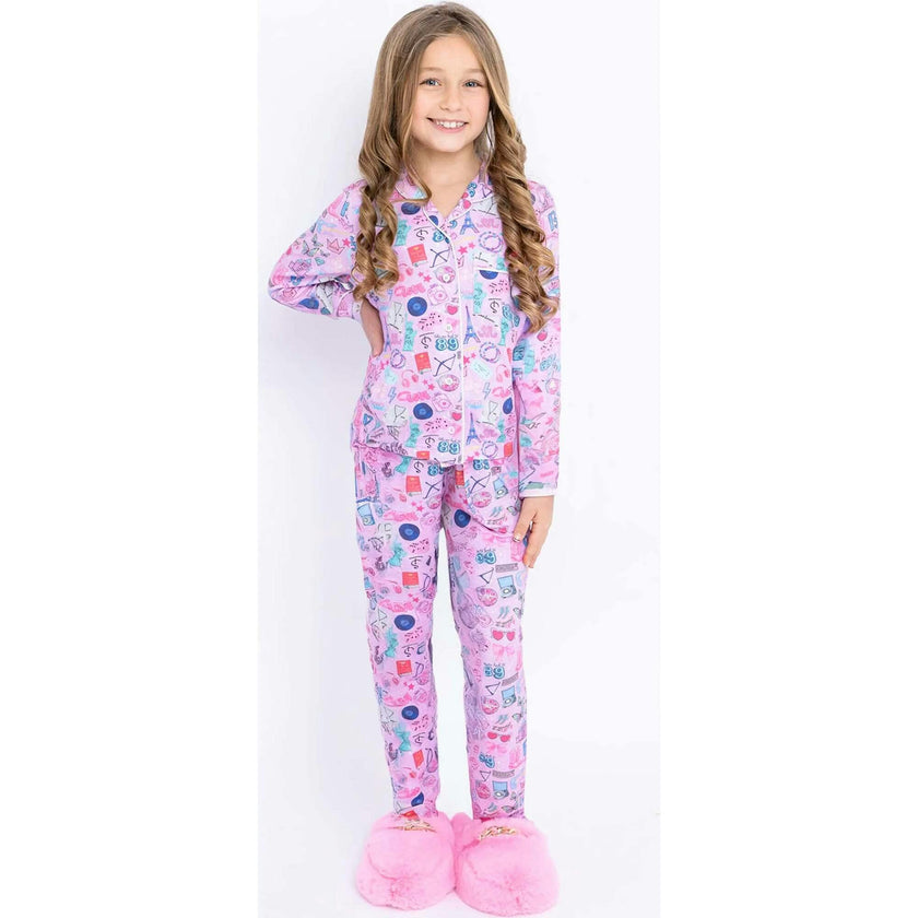 Girls Abroad Long Sleeve Jersey Pajama Pant Set