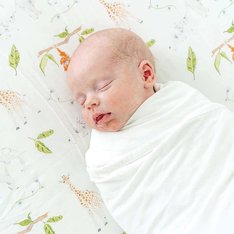 The Safari Party Print Crib Sheet