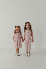 Girls Short Sleeve Henley Dress in Makeup