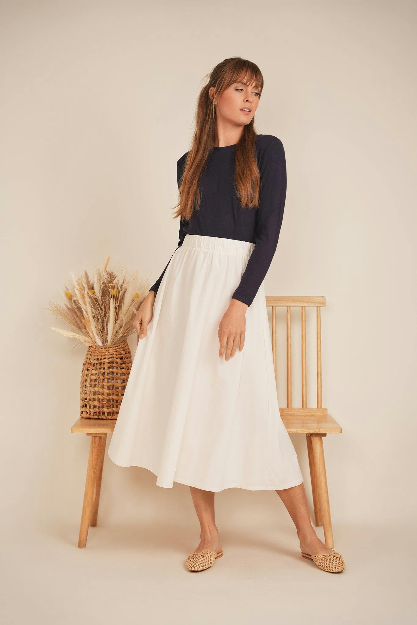 Flare Midi Skirt