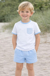 Seersucker Pocket Shorts - Blue