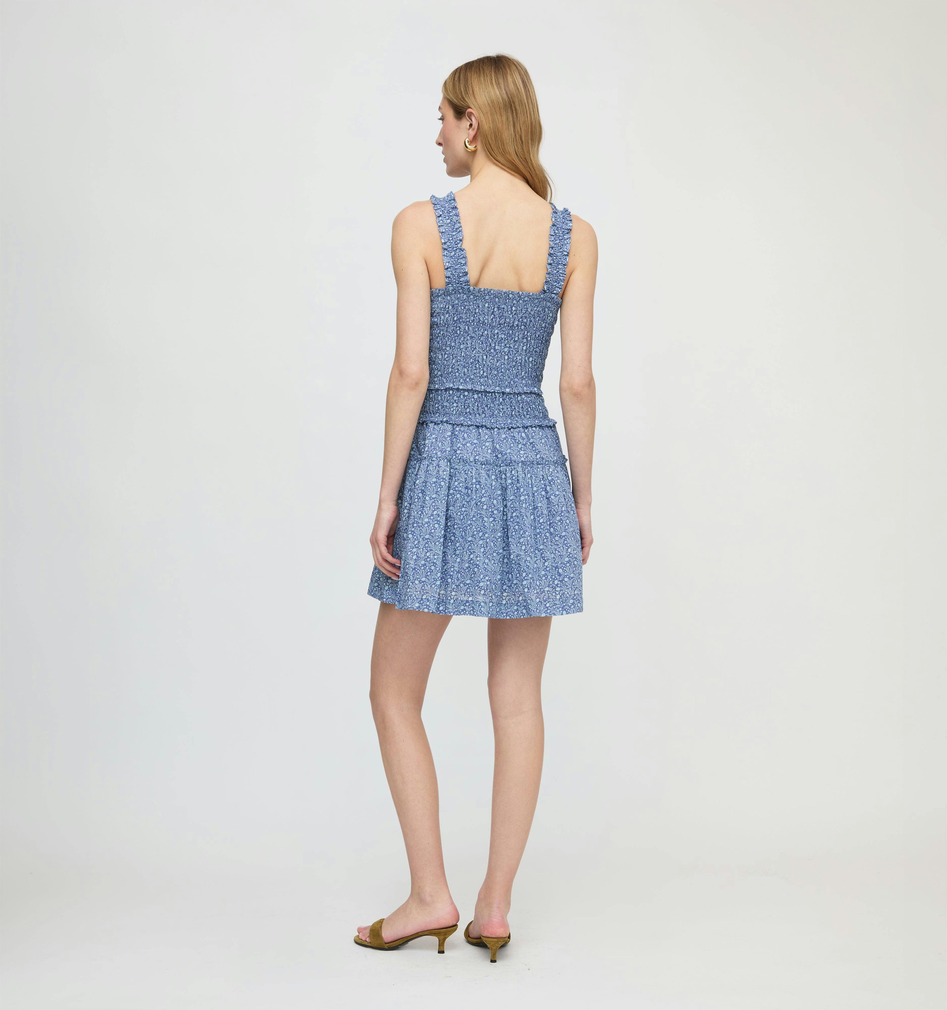 The Azalea Mini Nap Dress - Cornflower Ditsy Thistle
