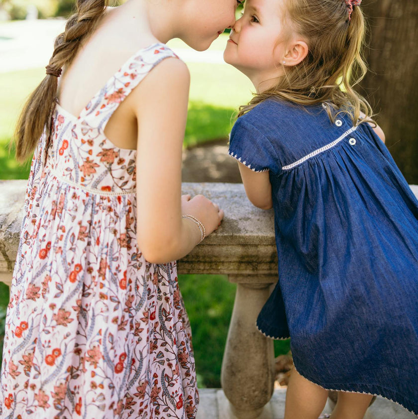 girls mercado bloom square neck dress