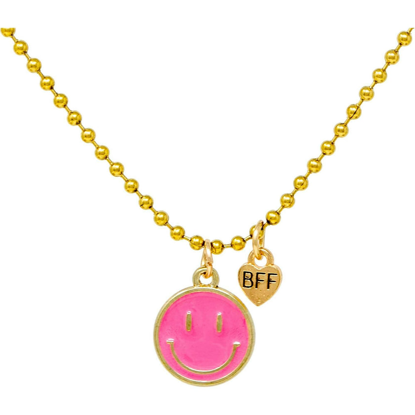 BFF Smiley Face Necklace Set