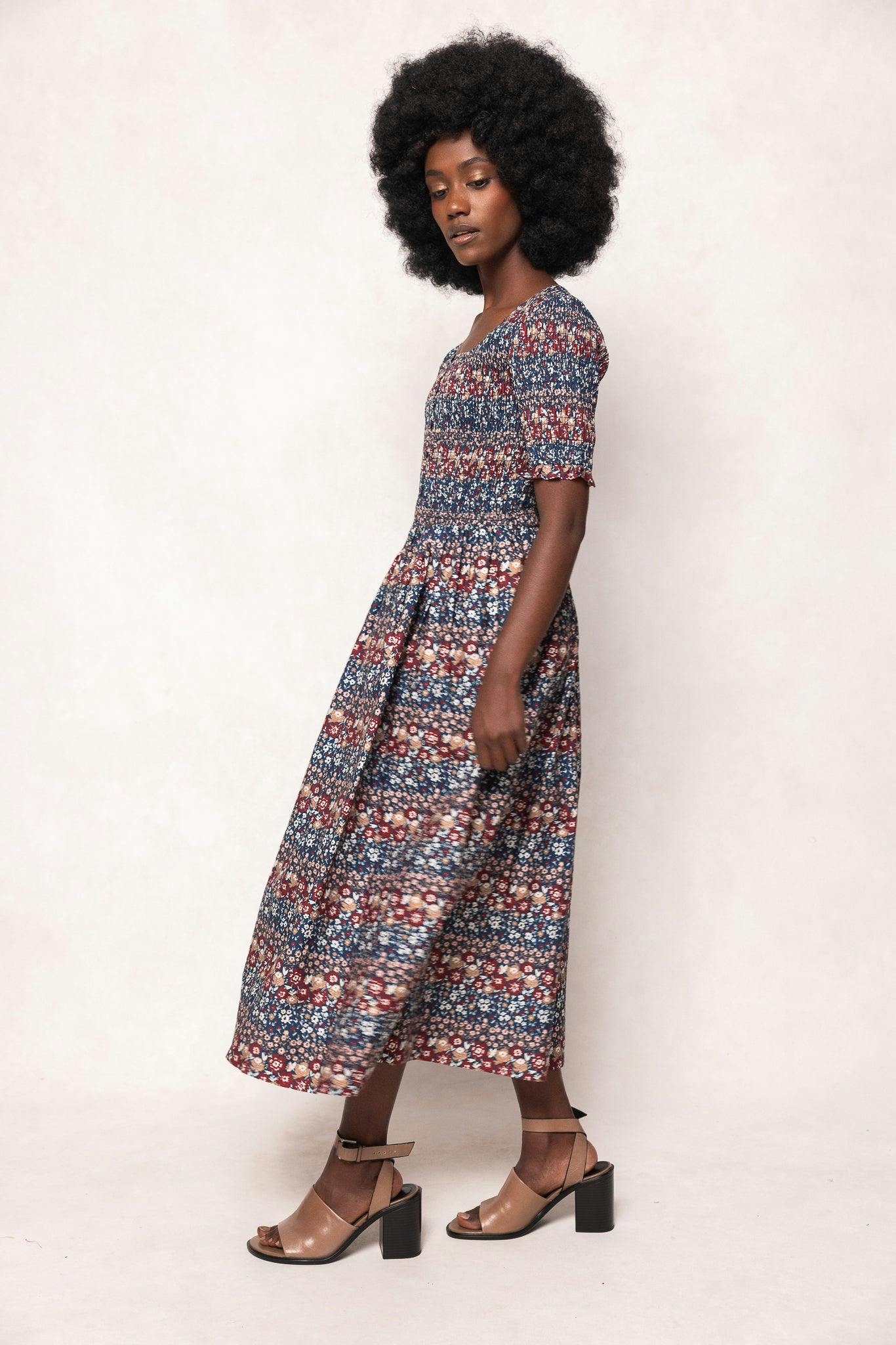 Parker Dress in Dusk Floral Medley