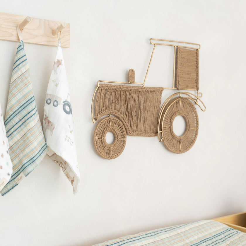 Charlie Farmhouse Jute Tractor Wall Decor