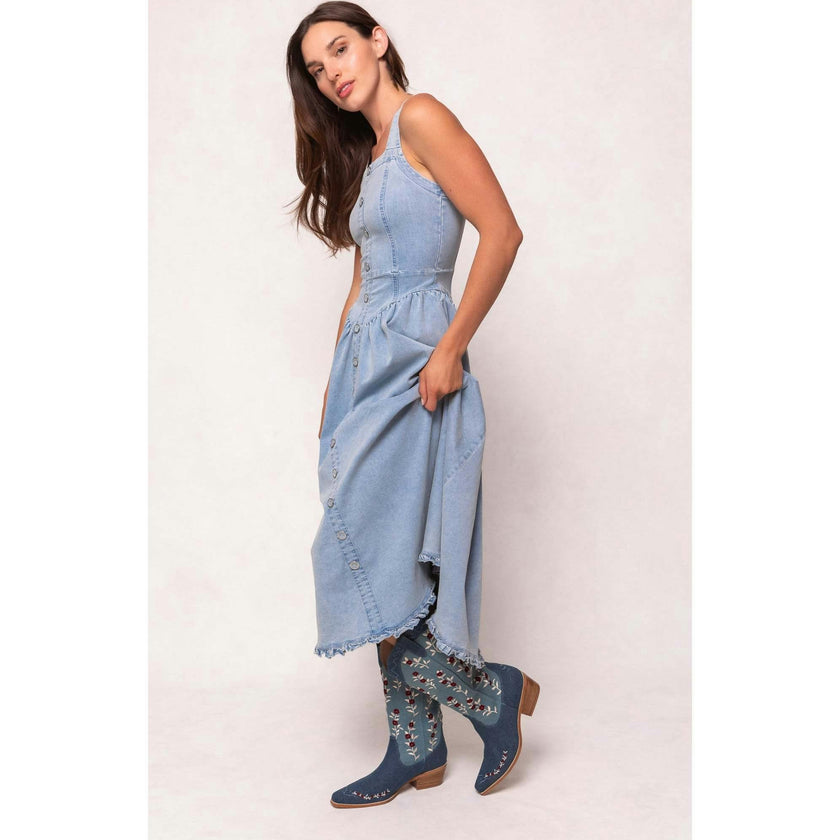 Rosemary Cowgirl Boots in Denim