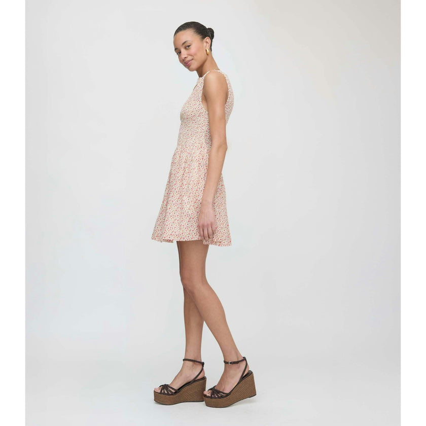 The Cosima Mini Nap Dress - Ivory Geo Ditsy
