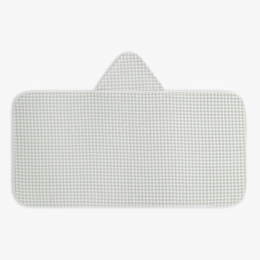Picnic Gingham Children's Hooded Towel - Green