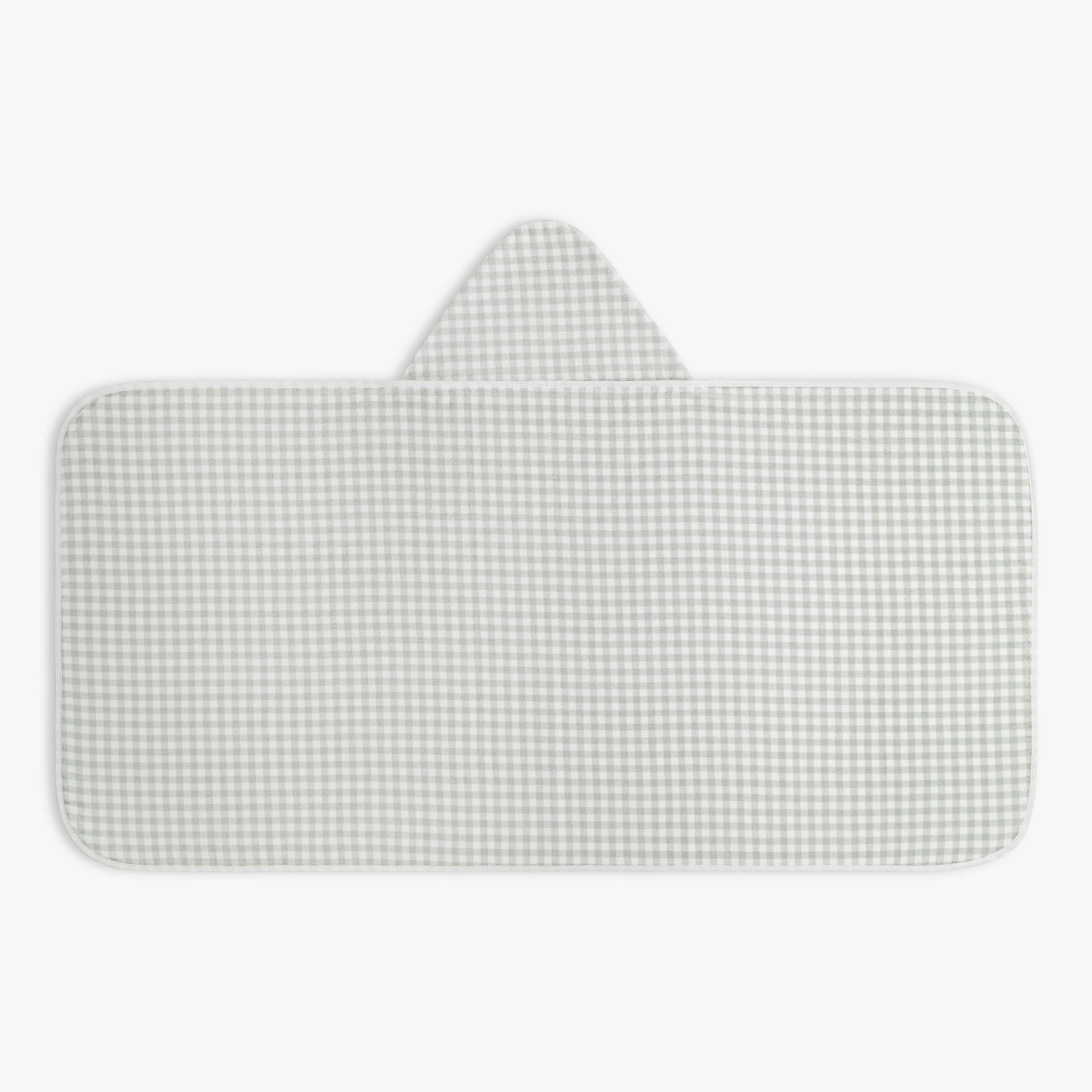 Picnic Gingham Children's Hooded Towel - Green