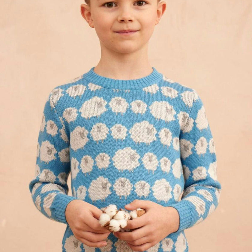 Flock of Sheep Jumper | Iceland Blue
