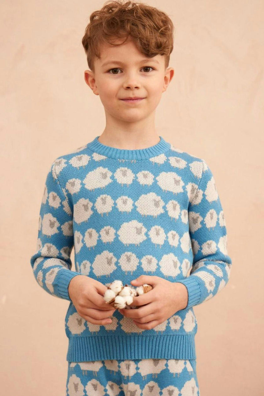Flock of Sheep Jumper | Iceland Blue