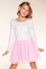 Simply Soft Long Sleeve Scoop Back Tulle Be Happy Dress