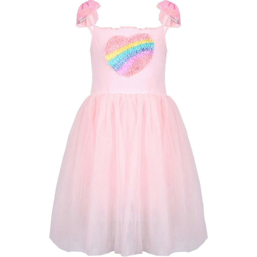 3D Rainbow Heart Tulle Dress