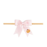 Pumpkin Embroidered Bow Baby Headband