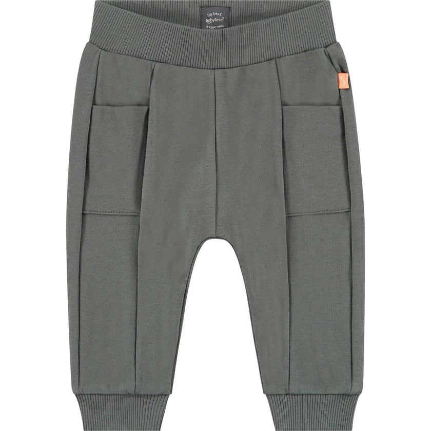 Ribbed Cuff Front Pocket Center Seam Sweatpants