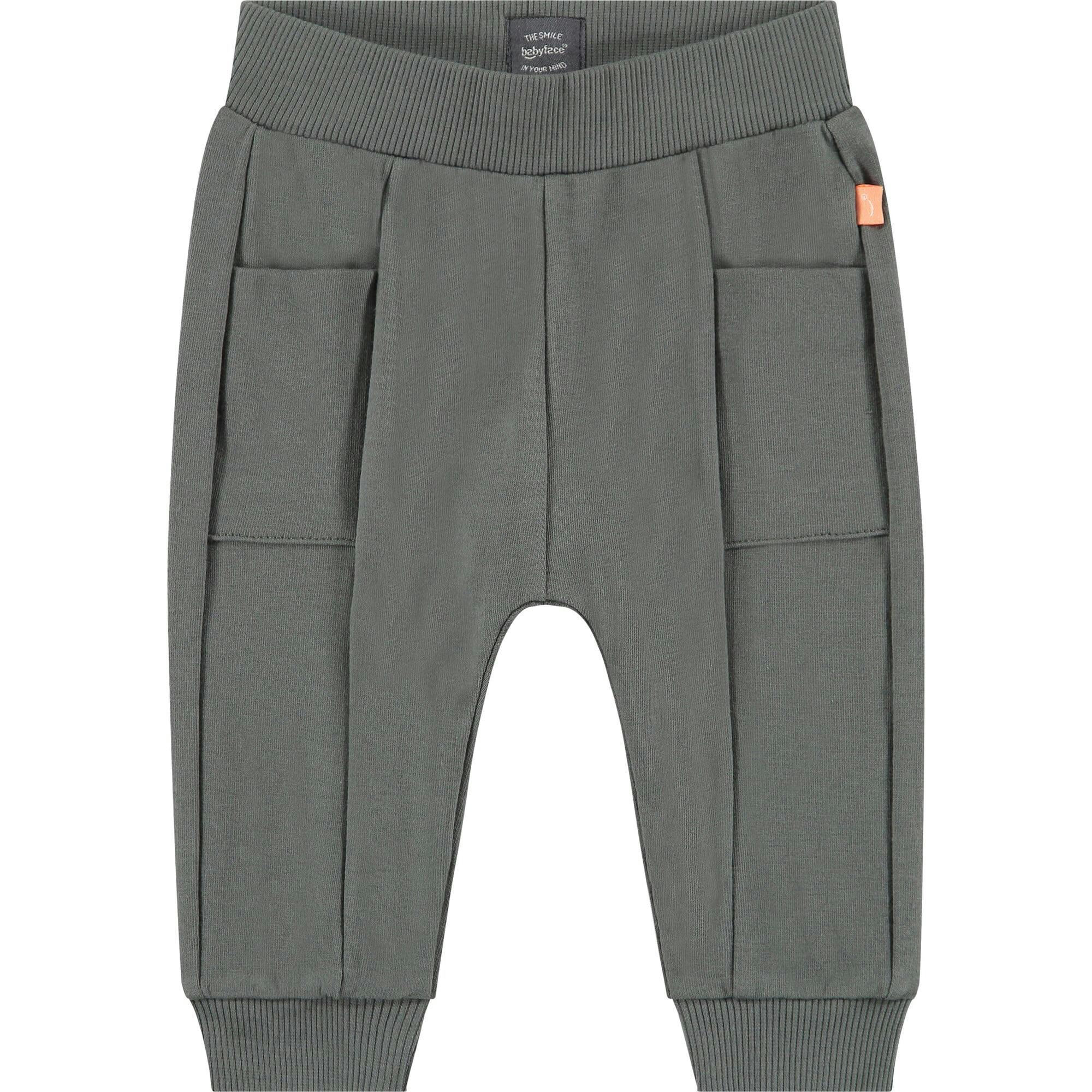 Ribbed Cuff Front Pocket Center Seam Sweatpants