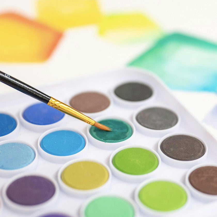 Brea Reese: Essential Watercolor Paint Set: Vibrant - 36 Colors & 1 Brush