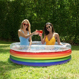Rainbow Collection Sunning Pool 3-Ring Inflatable Pool Multicolor Glitter
