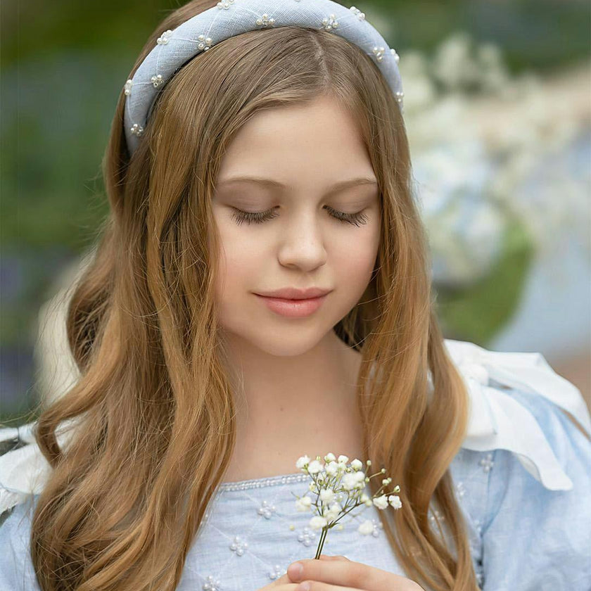Charlotte Light Blue Linen Headband