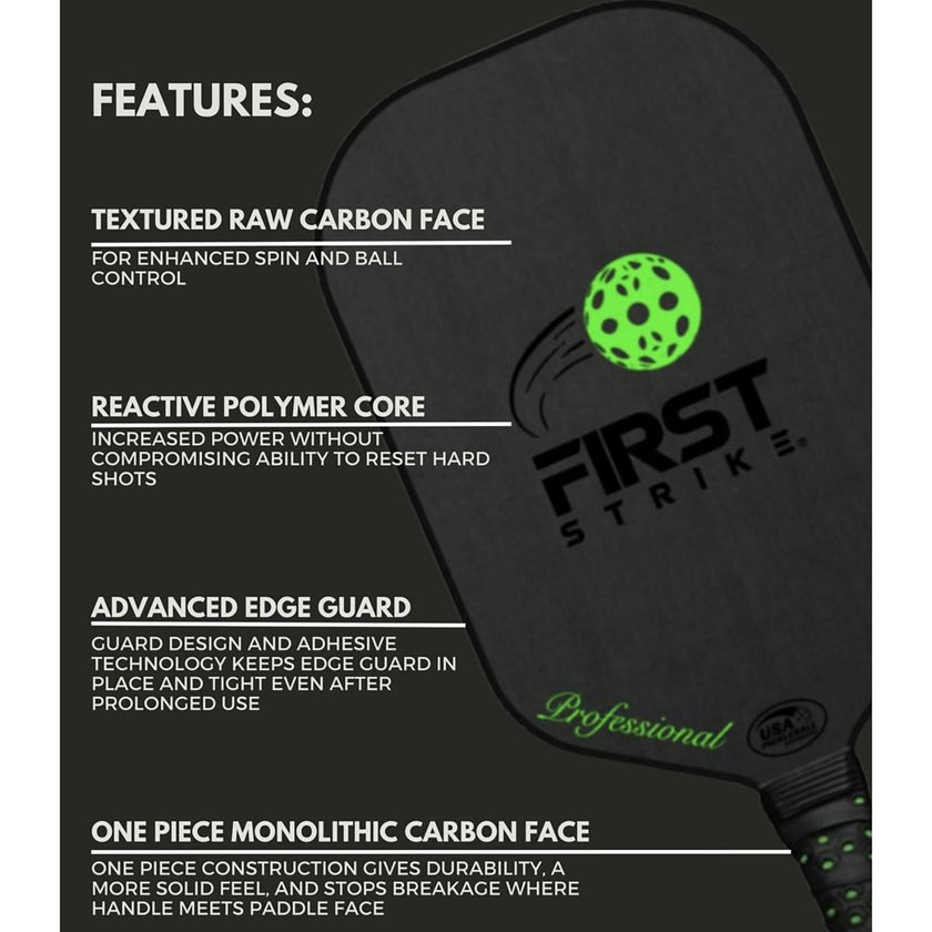 First Strike Pickleball: Professional Pickleball Paddle - Elongated