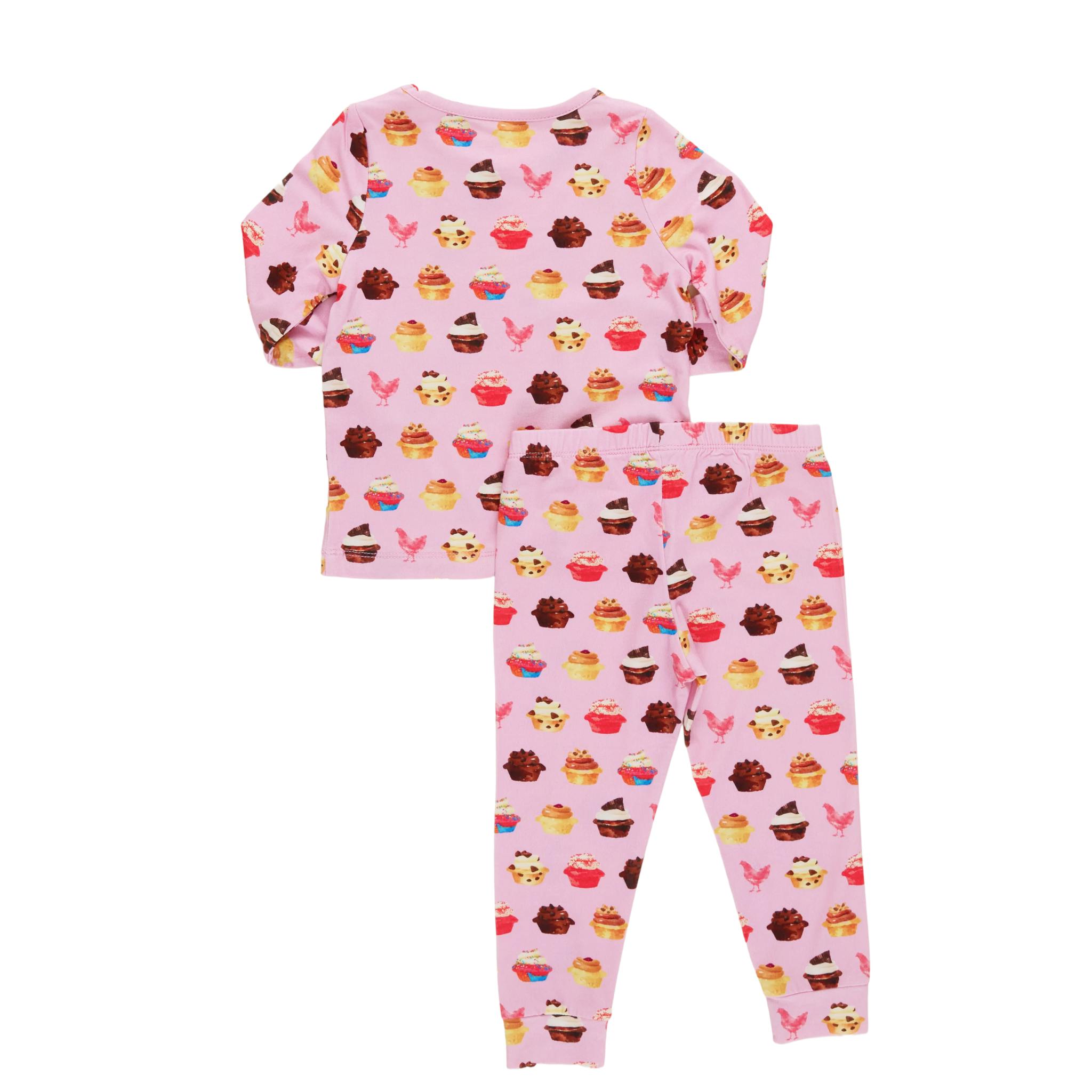 Kids Bamboo PJ Set - Pink Cupcakes
