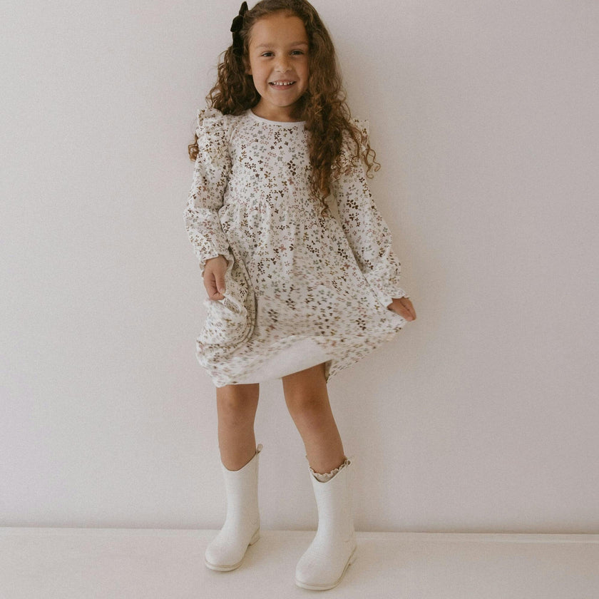 Organic Ruffle Sleeve Dress