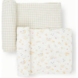 Stretch Knit Swaddle Blanket 2 Pack - Rainbows